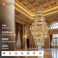 Lustre rotatif en cristal K9 pour villa, éclairage d'escalier, lustre de plafond LED rond multicouche pour mariage, vente en gros