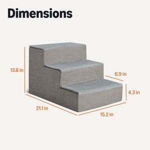 Escaleras para Mascotas de 3 Peldaños Dog Steps, 14.4 Pulgadas de Alto, Color Gris, Antideslizantes, para Cama, Sofá, Interiores, Perros y Gatos - Product Image 5
