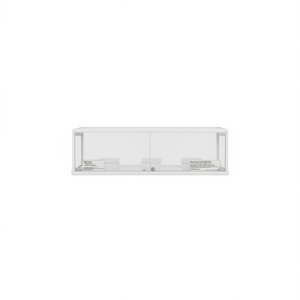 Vitrine de comptoir en aluminium blanc 116x50x27 cm avec portes à charnières verrouillables en verre trempé - Product Image 2