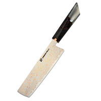Fournitures d'usine, couteaux de chef japonais Nakiri super tranchants en VG10, couteau de chef Damas de 7 pouces pour la cuisine