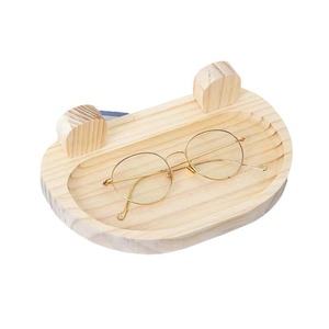Solid Wood Storage Tray Oval Shape With Partitions <b>Desktop</b> Organizer For Pens And Keys - Product Image 5