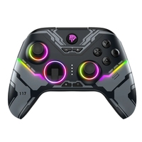 Control Inalámbrico para Juegos EasySMX S10 2.4G, Joysticks con Efecto Hall, Gamepad RGB con Botones Táctiles, Plástico Negro para PC y Móviles