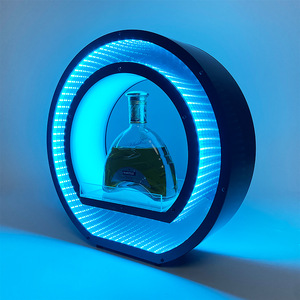 Support de présentation pour bouteilles de champagne XO, en acrylique bleu glace, éclairé par LED, rond, pour fêtes - Product Image 3