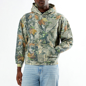Jersey de invierno con capucha Deportes Hombres Loose Fitness Fleece Impresión digital Sublimación Camuflaje Poliéster Sudadera con capucha - Product Image 1