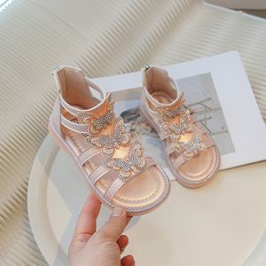 Sandalias de Verano para Niñas, Estilo Coreano, con Lazo, Zapatos de Playa de Princesa, Plantilla de PU Suave, Transpirables, Sandalias Romanas Planas para Niñas - Product Image 6