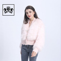 Manteau de fourrure rose pour femmes, magnifique fourrure de raton laveur tricotée avec papillon, Cardigan en vraie fourrure, pull tricoté,