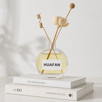 Flacon diffuseur de parfum en verre plat et rond de luxe, 50 ml, 100 ml, 150 ml, vide, avec sérigraphie personnalisée et marquage à chaud