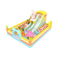 Toboggan gonflable commercial extérieur pour enfants, combo toboggan et château gonflable à vendre
