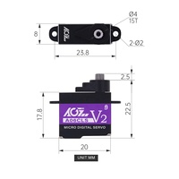 Servo sans noyau AGFRC A06CLS V2 Mini 8.4V 0.052sec 6g 15T 3.0KG Servo à couple élevé pour hélicoptère RC de petite taille