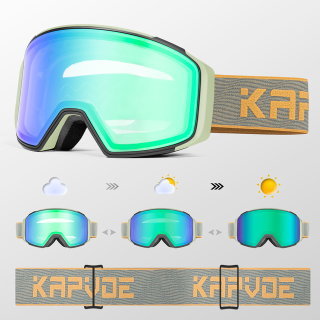 Pro Ski Goggles: Photochromic Lens with Anti-Fog & 100% UV Protection for All-Weather Clarity