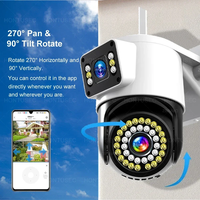 Caméra de sécurité extérieure Wi-Fi Yoosee App à double objectif, vision nocturne, PTZ, sans fil, avec suivi automatique et logo personnalisé en usine pour la maison