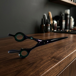 Cisailles de barbier professionnelles à domicile en acier de qualité salon bord de rasoir poignées confortables personnalisables EMS Logo pointu pour les cheveux - Product Image 5
