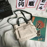 Logo kustom cetak katun daur ulang kanvas Tote tas selempang polos grosir kosong tas tangan surat belanja tas tangan