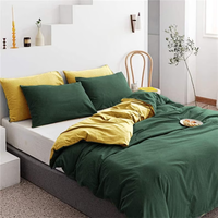Parure de lit personnalisée 100% coton lavé Oeko-tex très vendue parure de lit personnalisée drap de lit de luxe en coton housse de couette verte