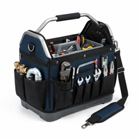 Sac à outils portable robuste à ouverture supérieure, avec plateau interne pour petites pièces, poignée métallique, fond imperméable, 12+ compartiments, pour technicien