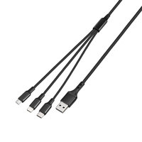 Kabel USB pengisian daya Cepat 3 dalam 1, kabel USB nilon kepang kualitas tinggi
