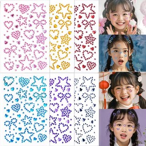 Pegatinas Faciales con Forma de Corazón y Estrella para Niños, Lindas Pegatinas Decorativas para Niños, Perfectas para Manualidades - Product Image 1