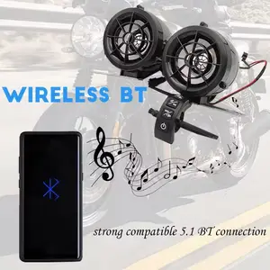 Wholesale Motorcycle Music System Motorcycle BT Speaker Fm Radio Security Alarm Wireless Remote With Usb Sd Slot