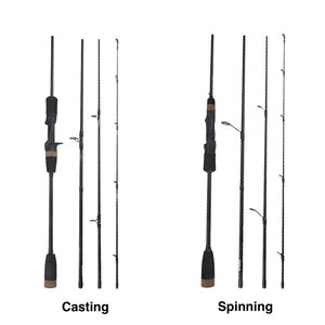 Canne à pêche Angelrute 2,1 m 2 brins en carbone pour baitcasting, canne de pêche pliable portable 2 sections pour eau douce, brochet, carpe, truite - Product Image 2