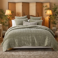 Set Sprei Kasur Ukuran Queen 100% Katun Beludru Rustic 3-Piece, Selimut Nyaman, 1 Selimut (90x96 Inch) 2