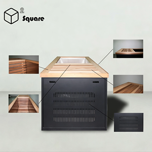 Vasca da Bagno Ovale <span class=keywords><strong>in</strong></span> Cedro Rosso di Alta Qualità <span class=keywords><strong>con</strong></span> Rivestimento <span class=keywords><strong>in</strong></span> Acciaio Inox per Interni ed Esterni, Design Tradizionale per Ville, Ideale per il Recupero Sportivo - Product Image 5
