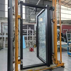 Porte d'<span class=keywords><strong>entrée</strong></span> pivotante électrique, grande porte en verre et aluminium, système de porte pivotante automatique, télécommande, porte principale de villa, robuste - Product Image 6