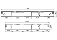 Palette en plastique à usage unique 1210 H 120 F, à 4 voies, pour stockage et emballage, antidérapante, recyclable, pour entrepôt