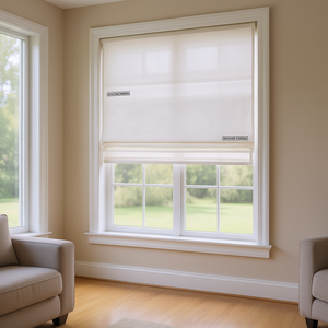 Store romain sans fil en mélange de lin, filtrant la lumière, accessoires pour portes et fenêtres, design minimaliste, installation par vis - Product Image 2