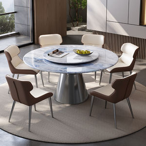 <span class=keywords><strong>Tavolo</strong></span> da pranzo rotondo di lusso italiano e sedia Set di Design moderno stile leggero per la casa <span class=keywords><strong>tavolo</strong></span> da pranzo di lusso - Product Image 2