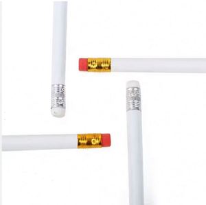 Lápices de Madera Ecológicos de Alta Calidad con Logotipo Personalizado, Blancos, de 10 cm, Cuerpo Redondo, con Borrador, para Estudiantes - Product Image 3
