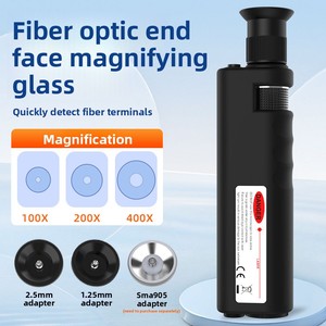 <strong>Handheld</strong> 200/400 Times <strong>Fiber</strong> <strong>Optic</strong> Magnifying Glass/Microscope with SC Connector Ceramic End Face Detector for FTTH Applications - Product Image 2