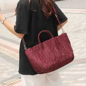 Luxury Designer Bags for Women Tote High Quality Pleated Parachute Waterproof Nylon Portability Handbag Female Shoulder Bag