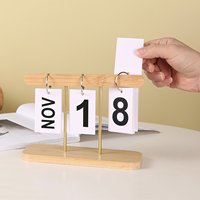 Calendrier de bureau en bois avec blocs personnalisés, forme sculptée, pour la maison, accessoires pour papier-notes, boîte à stylos