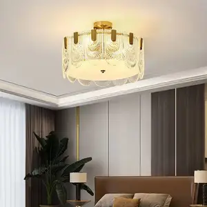 ฝรั่งเศสห้องนอนห้องนั่งเล่นการออกแบบในร่มตกแต่งแฟนซีจี้ติดตั้งไฟ Led ที่ทันสมัยคริสตัลโคมระย้าเพดานแสง
