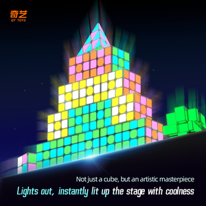 Qiyi รูบิคแม่เหล็กขนาด2x2 3x3, สติกเกอร์เรืองแสงในที่มืดทรงสี่เหลี่ยมปริศนาสามเหลี่ยมมายากลทรงลูกบาศก์ - Product Image 3