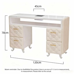 New High-end <b>Nail</b> Art <b>Table</b> and Chair Set with Marble Tabletop and Built-in Vacuum Cleaner Socket <b>Nail</b> Art <b>Table</b> - Product Image 6