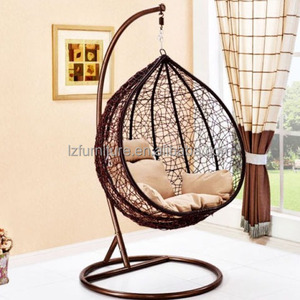 Hanging Chair with Round <b>Frame</b> Hanging Egg Garden <b>Swing</b> <b>Swing</b> Chair Wicker Patio <b>Swings</b> Chair - Product Image 3