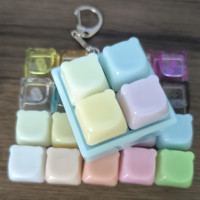 Multi-color Glossy Transparent Bear Shape 1u Blank Keycap PBT/PC Material for Stress Relief Switch Tester/Mechanical Keyboard