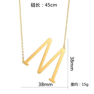 Collier avec pendentif en lettres anglaises majuscules, tendance, pour couple, offre transfrontalière populaire en Europe et aux États-Unis - Product Image 5