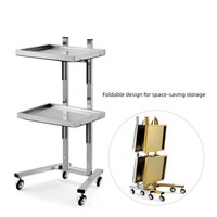 Chariot de service en acier inoxydable pour salon de coiffure et institut de beauté, chariot à outils à 4 roues, écologique et durable