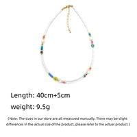 Collier ras du cou bohème fait main avec perles Miyuki, perles de verre et perles d'eau douce, chaîne d'extension dorée réglable, cadeau d'été pour la plage