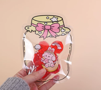 Sac à fermeture éclair en forme de pot, pochette auto-adhésive Kawaii de dessin animé, sac d'emballage transparent en plastique pour bonbons, cadeaux, collations, bijoux, papeterie