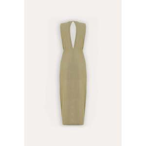Vestido Himari Color Caqui para Mujer, Talla Grande, Elegante, con Tirantes Finos, de Viscosa, Modesto, Bonito, Formal, para Fiestas, Primavera, Día, Club - Product Image 1