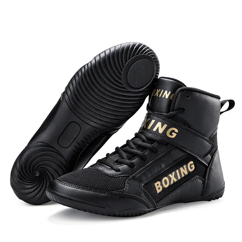 Professionale all'ingrosso traspirante antiscivolo scarpa Kickboxing Boot scarpe Wrestling per gli uomini stivali da competizione