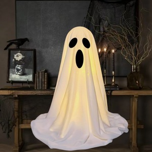 Fantasma de Tela Iluminado para Halloween con Caja de Baterías - Figuras de Fantasmas Brillantes de Tela para Escritorio - Product Image 4