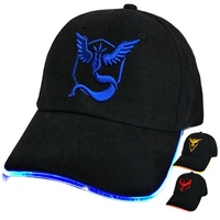 Gorra de béisbol con luz LED programable personalizada y muestra gratis, gorra deportiva impermeable, bordada a mano, fabricante recargable Led