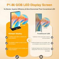 Pantalla LED Plegable sin Costuras a Todo Color P1.86 GOB de 80 Pulgadas, Cartel Digital, Quiosco Publicitario Vertical con Estuche de Transporte