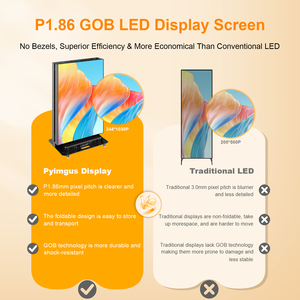 Affichage LED pliable sans soudure Full Color P1.86 GOB 80 pouces, affiche numérique, kiosque publicitaire vertical avec flight case - Product Image 5