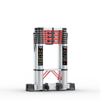 Échelle escamotable multifonctionnelle en aluminium, portable, pliable, moderne, à motif chevron noir et blanc, pour entrepôt