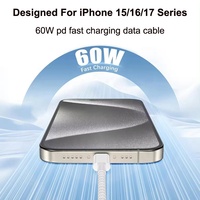 Cable de Carga Rápida Premium de 1M, Nylon Trenzado, USB Tipo C a USB Tipo C, 3A 60W PD, para iPhone 15 16 17 Pro Max, con Caja
